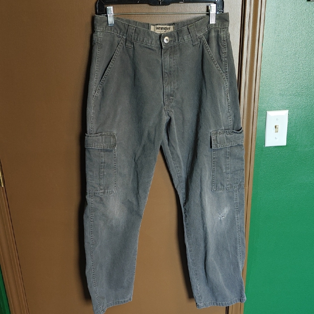 Wrangler Men's Slate Gray Cargo Pants - 30x30 (Shrunk To 27.5 Leg)